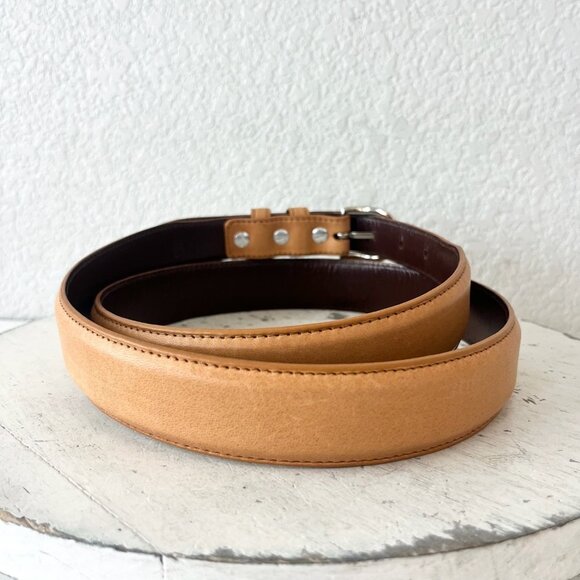 NEW Rod Patrick Boots Mens Western Belt 1.25" Sz 34 Tan Horse Leather Taper End - Picture 2 of 8